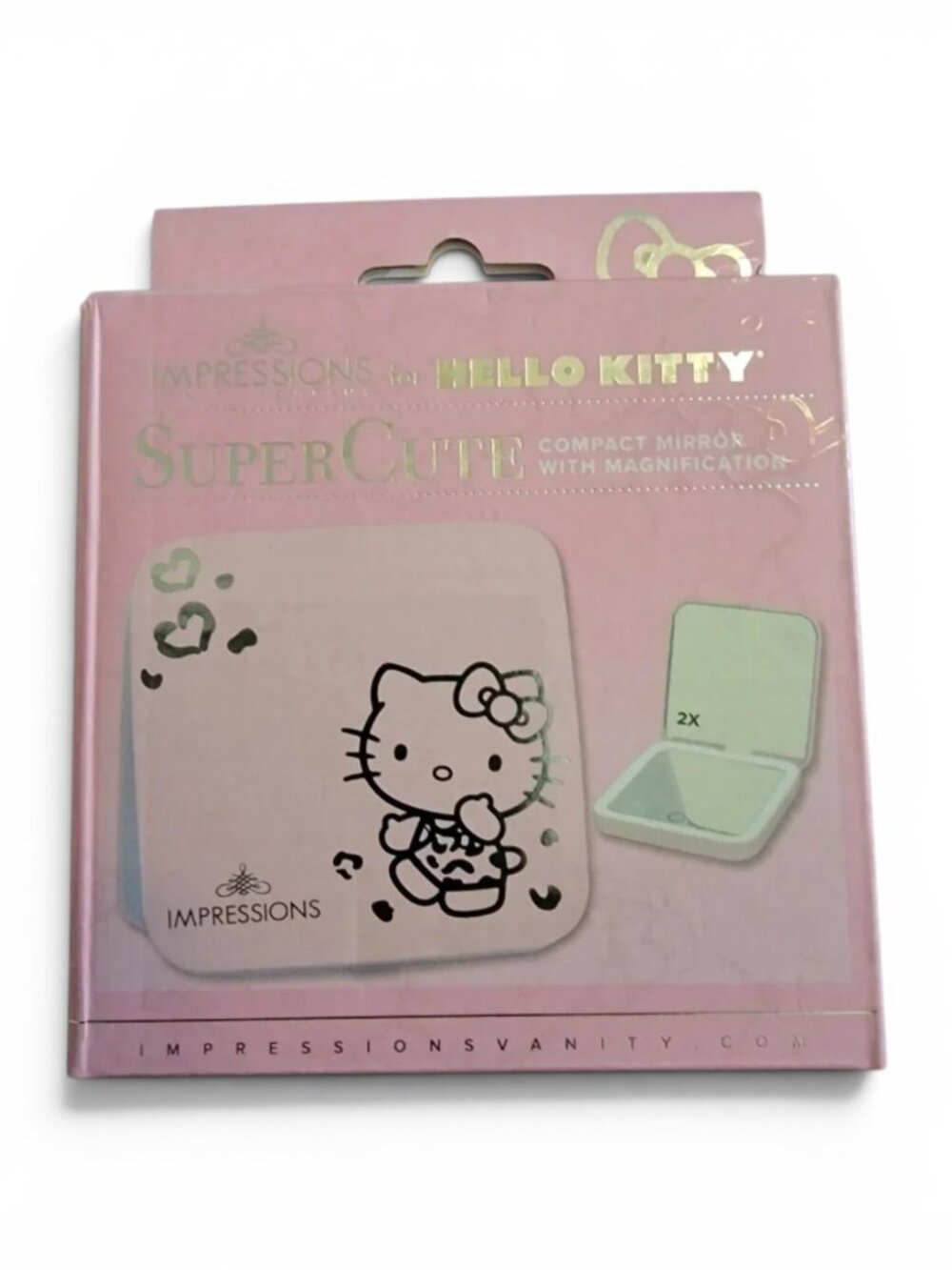 Hello Kitty SuperCute Compact Mirror Impressions Vanity Sanrio Travel Mirror NEW